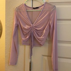 Boohoo mesh crop top